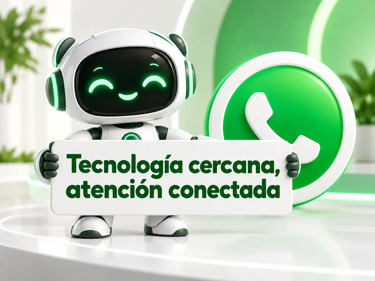Friendly bot with WhatsApp representing connected customer service